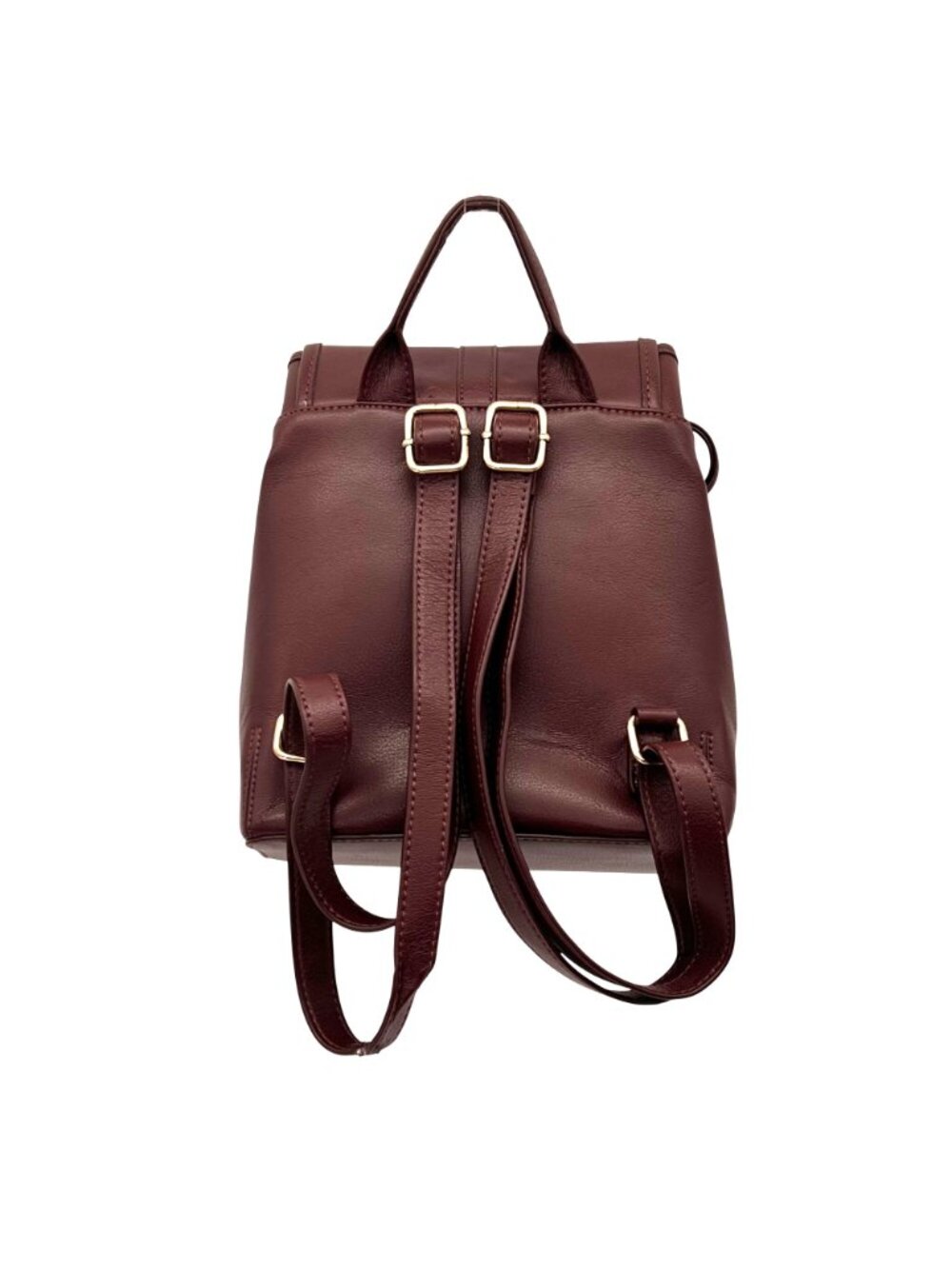 Sole Society Burgundy Faux Leather Backpack With Adjustable Straps & Gold-Tone - Picture 3 of 16